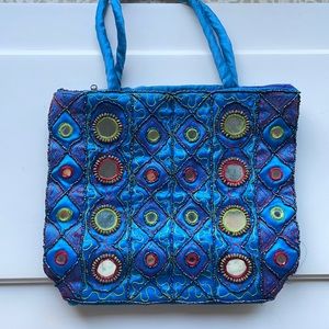 Beautiful Handmade Indian Bag with Mirrored and Beaded Work‎